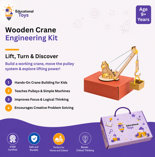Wooden Pulley Crane Building Kit