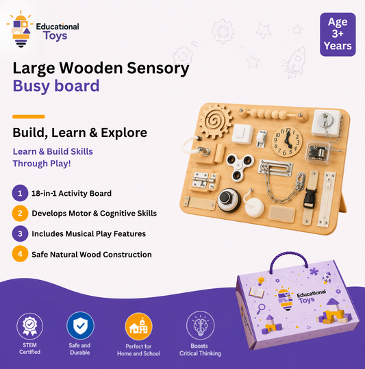 Wooden Sensory Busy Board