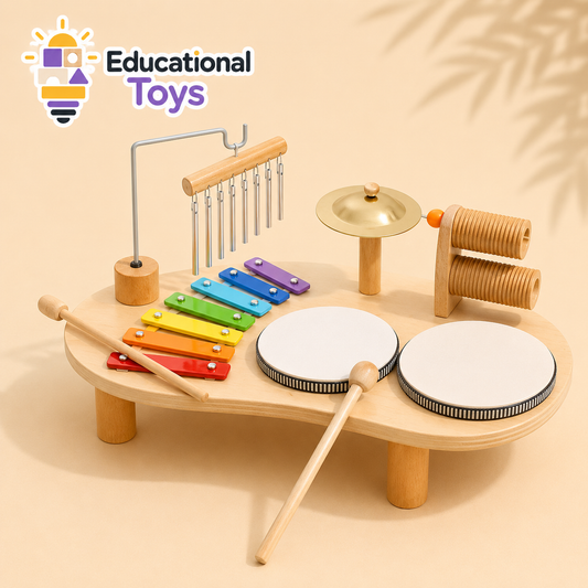 Wooden Drum & Music Set