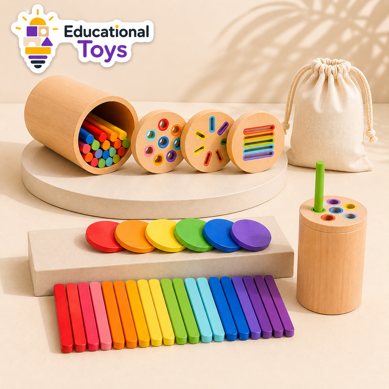 Wooden Montessori 3-in-1 Toddler Set