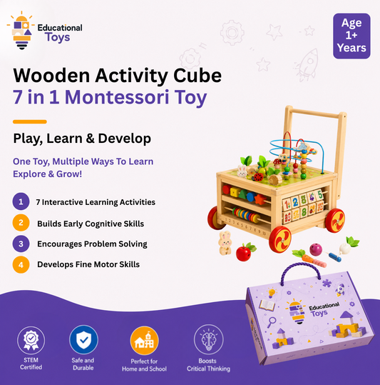 7 in 1 Wooden Activity Cube
