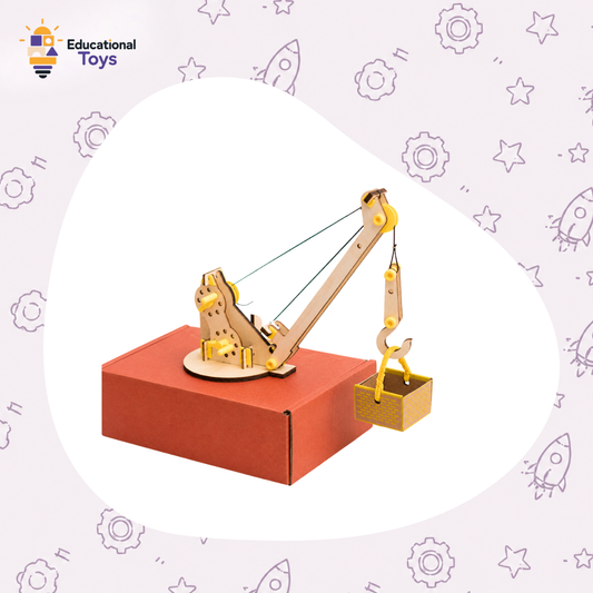 Wooden Pulley Crane Building Kit
