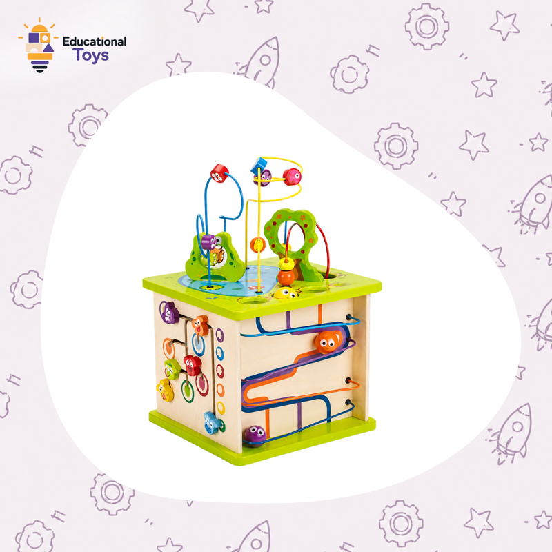 Country Critters 5-Sided Wooden Activity Cube