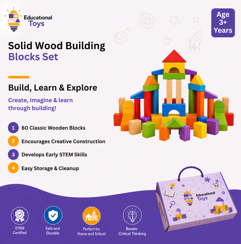 Wood Building Blocks Set