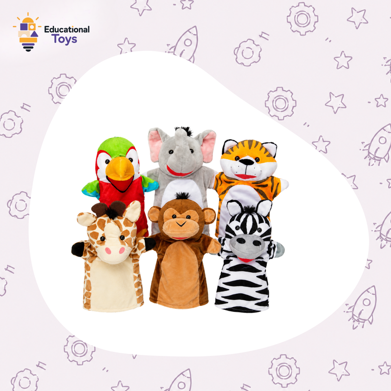 Safari Animal Hand Puppet Set