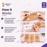 Wooden Math Counting Pegs & Flash Cards