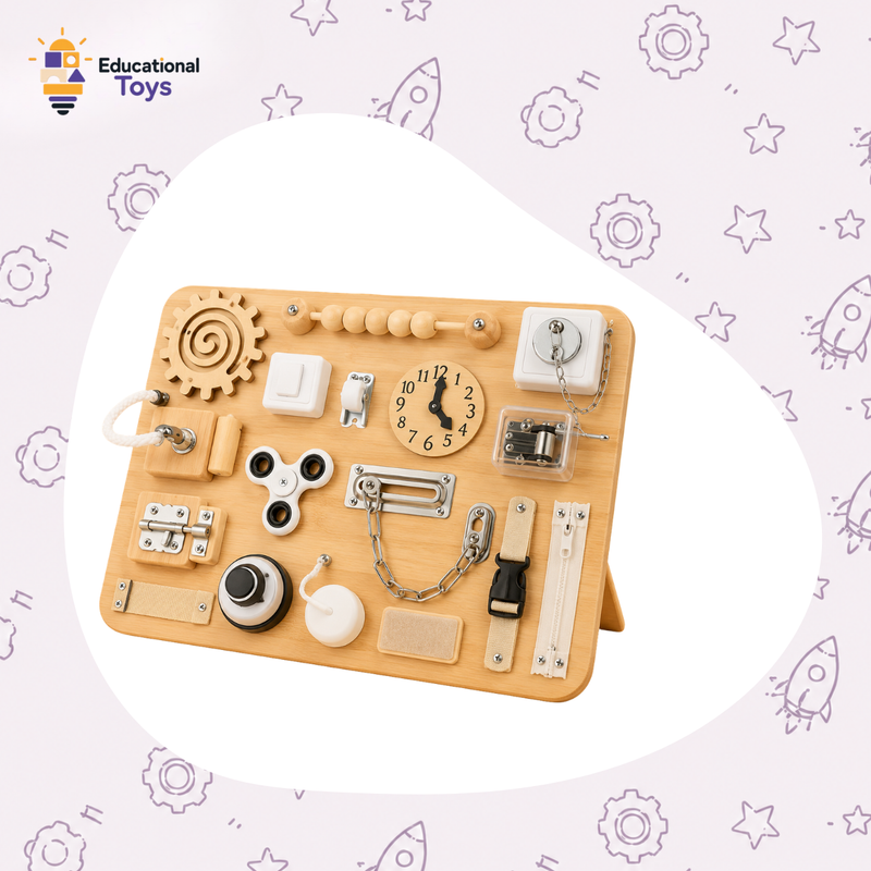 Wooden Sensory Busy Board