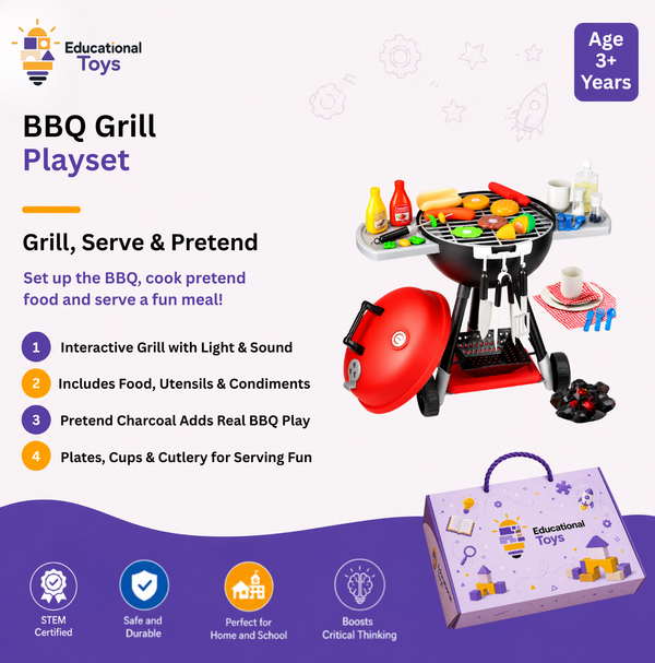 Kids BBQ Grill Pretend Play Set