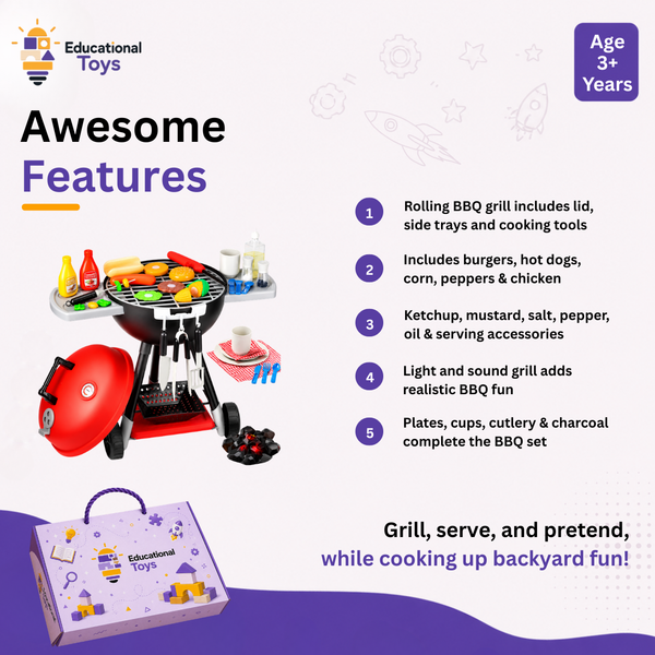 Kids BBQ Grill Pretend Play Set