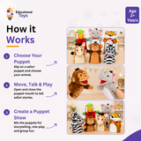 Safari Animal Hand Puppet Set