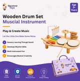 Wooden Drum & Music Set