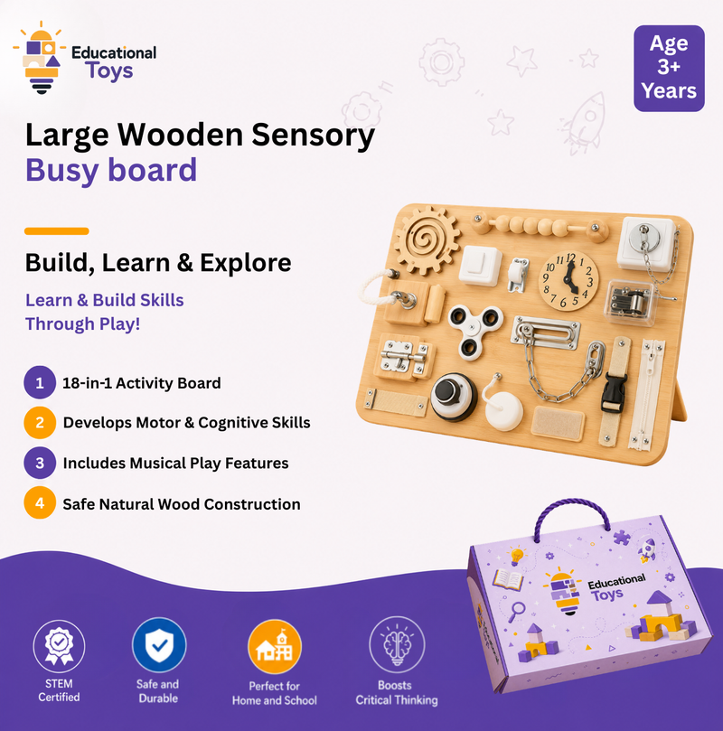 Wooden Sensory Busy Board
