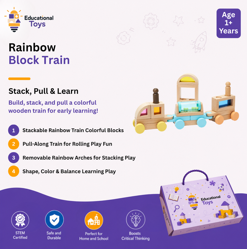 Rainbow Train Wooden Toy Set