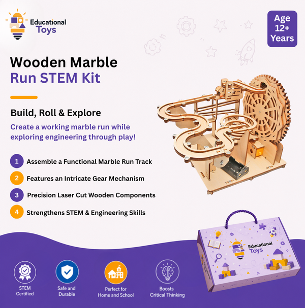 Wooden Marble Run STEM Kit