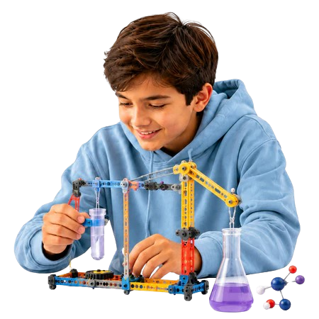 Child playing with educational toys
