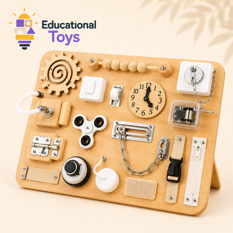 Wooden Sensory Busy Board